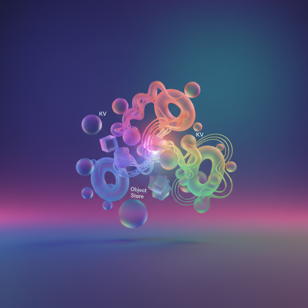 Visual: Architecture diagram showing metadata flow through KV store while content flows through Object Store with unified NATS coordination