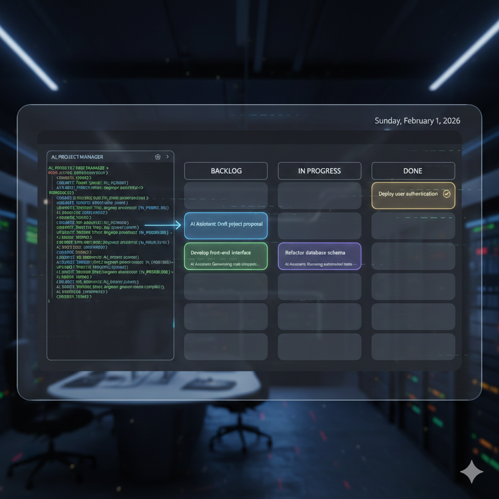 AI-integrated kanban showing tasks created and managed through Claude Code