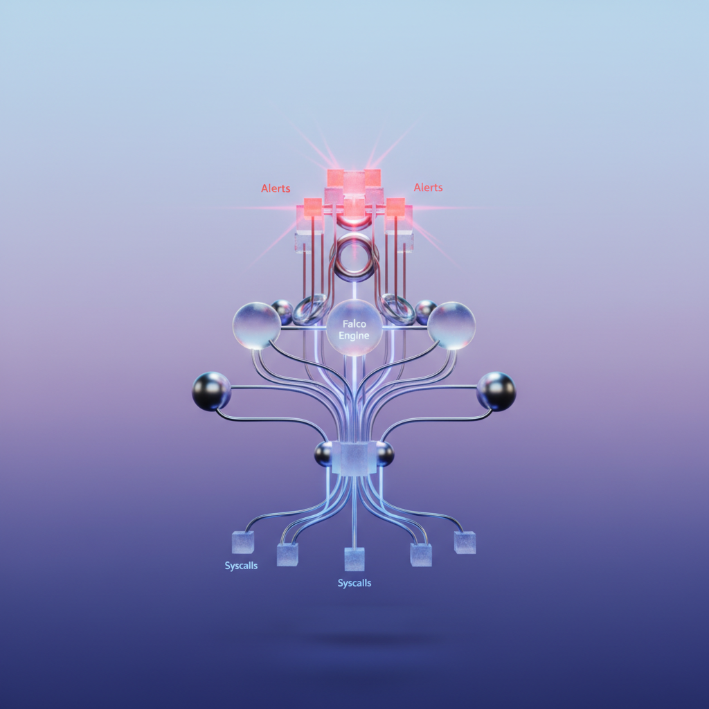 Visual: Falco architecture from kernel to alerts