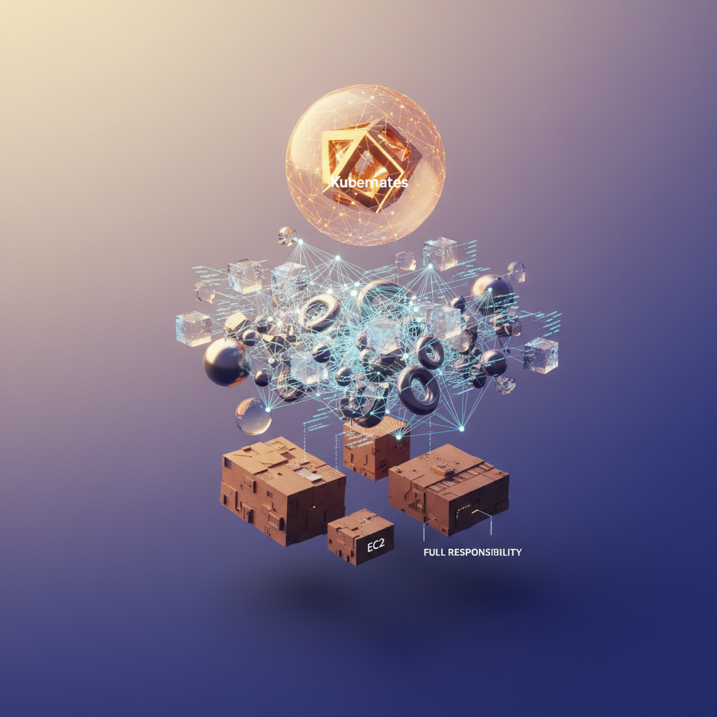 Visual: self-managed Kubernetes control plane ownership model on EC2