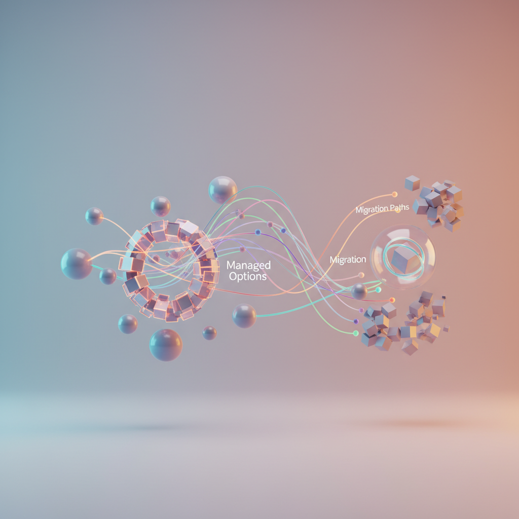 Database service architecture showing Cloud SQL and Azure Database for PostgreSQL configuration options