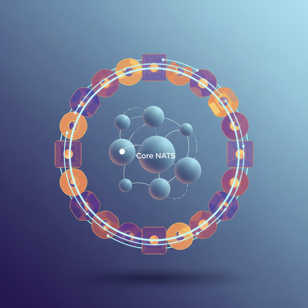 Visual: Core NATS ephemeral messaging vs JetStream persistent stream architecture