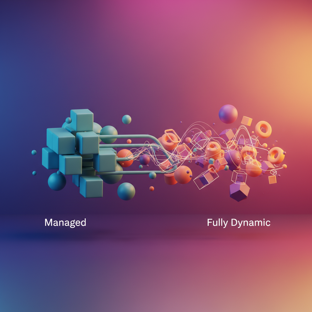 Visual: Node group spectrum from managed to dynamic scaling