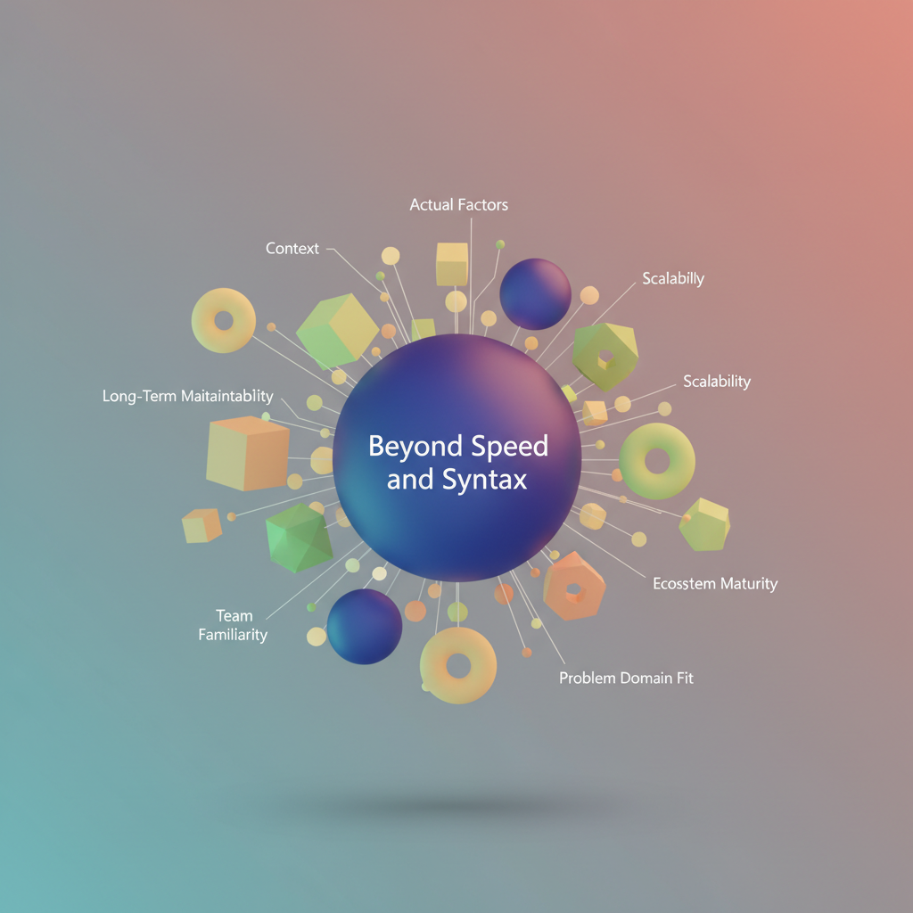 Visual: Developer thinking through multiple decision variables beyond simple performance metrics