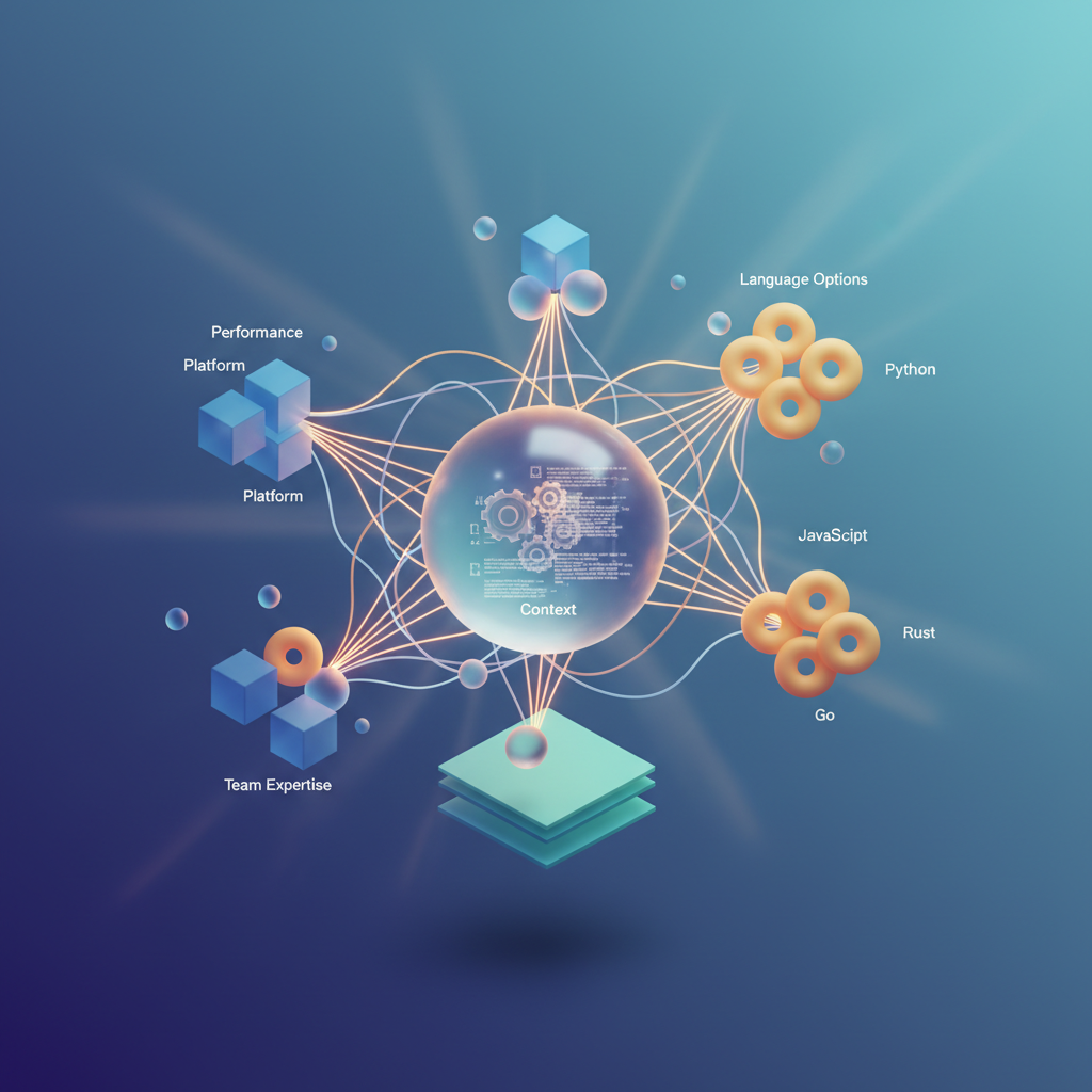 Visual: Decision tree showing how different constraints lead to Python or Go choices