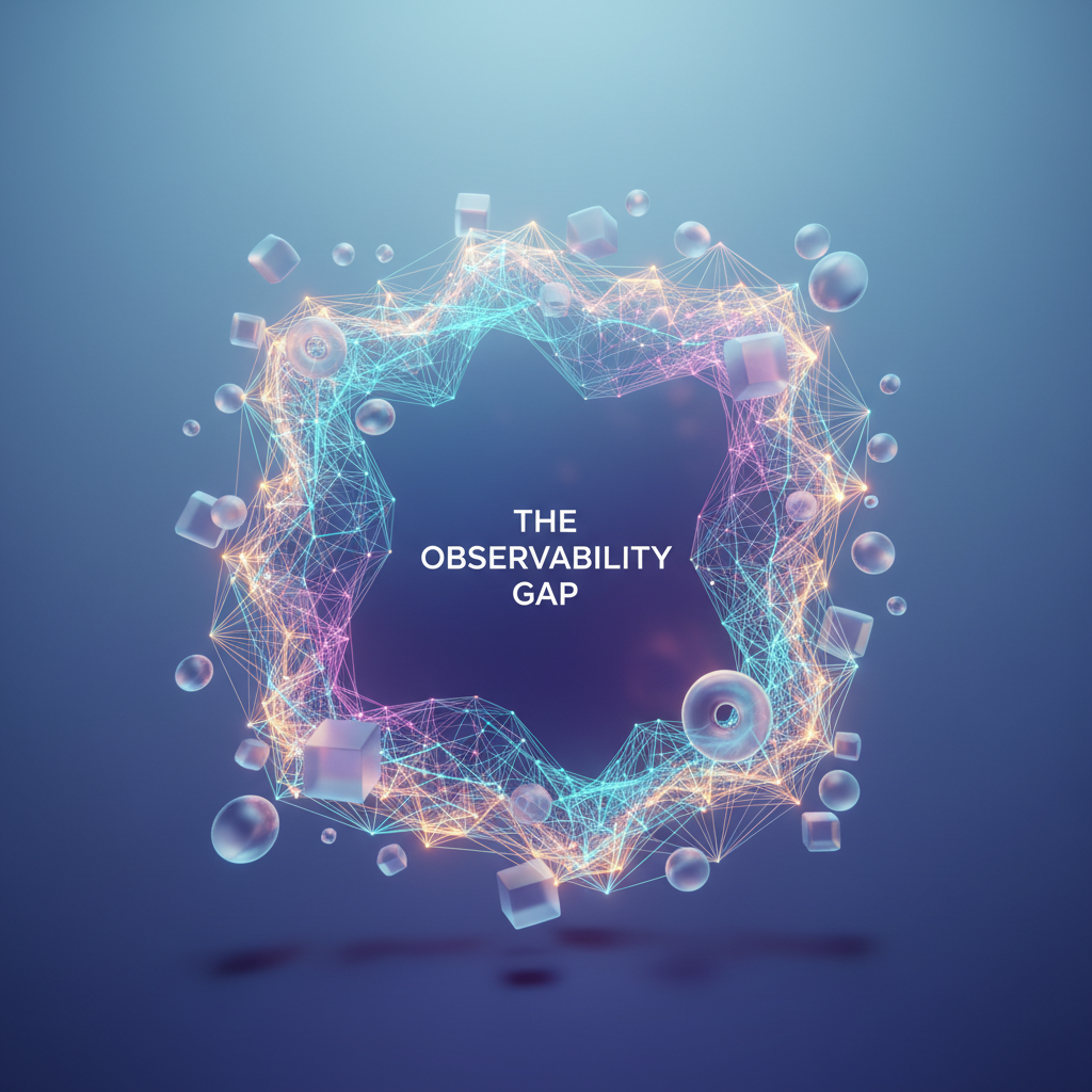 Visual: the observability gap between application-level tracing and network-layer behavior