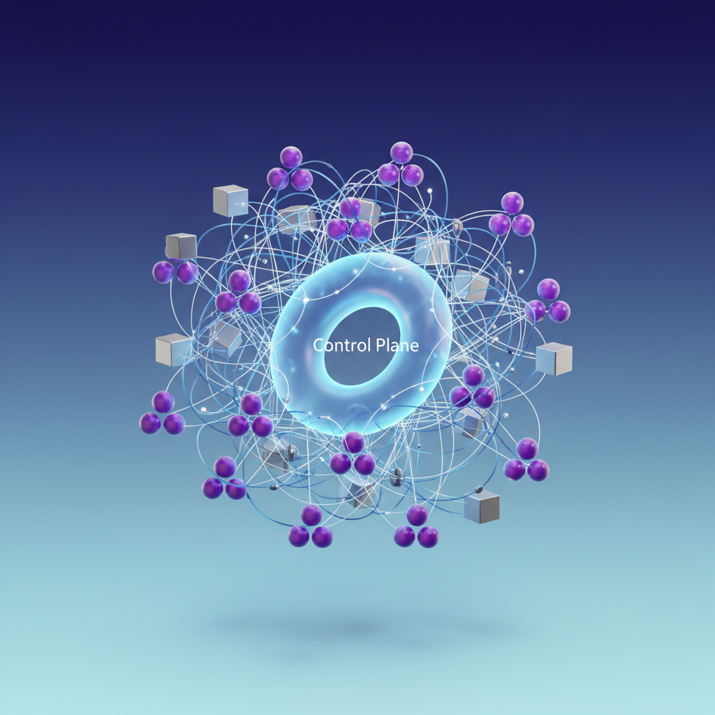 Visual: service mesh architecture showing sidecars, control plane, and data plane interactions