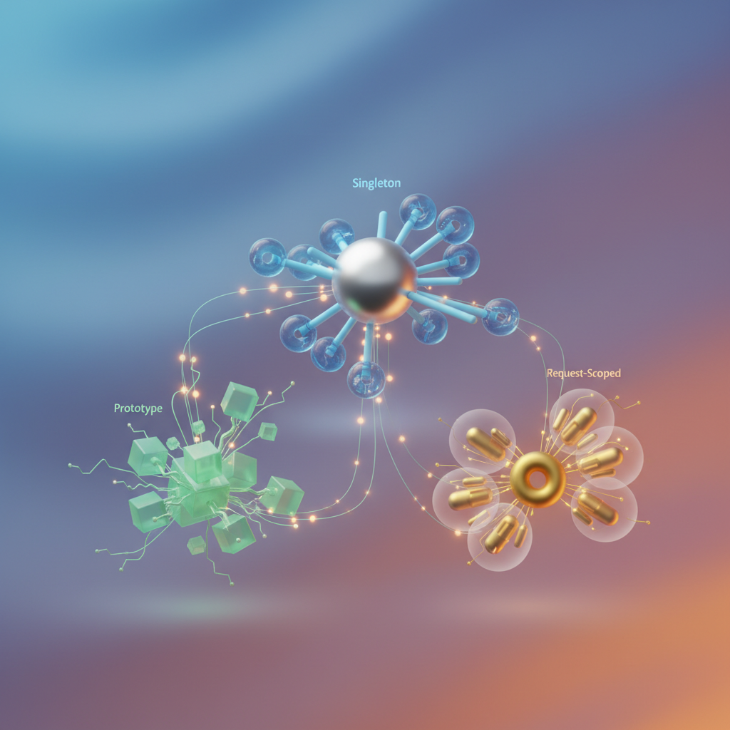 Visual: Bean scope lifecycle comparison