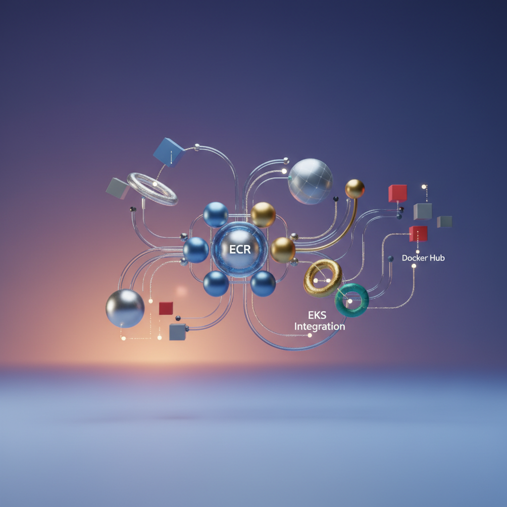 Visual: ECR token issuance flow from GetAuthorizationToken through kubelet credential provider to image pull